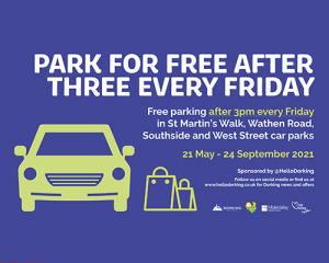 Park for Free after Three Dorking Initiative Extended until Christmas 2021